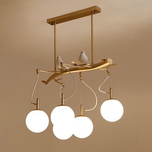 Led Birds Ceiling Lamp Restaurant Chandelier Glass Kitchen Island