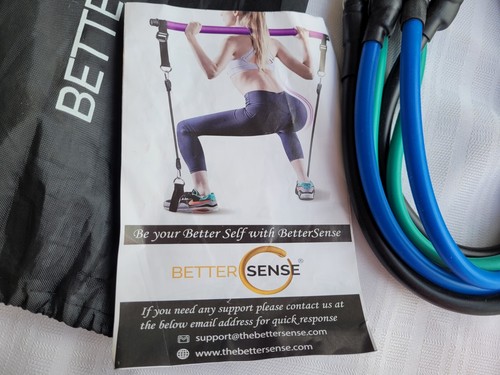 Juego de ejercicios Better Sense Fitness barra de Pilates y bandas de resistencia 20 30 40 libras - Imagen 2 de 9