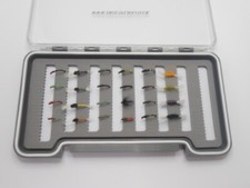 Buzzers, Trout Flies, 24 Per Boxed set, mixed collection watertight Fly Box NBX2