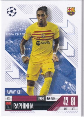 Topps Match Attax CL Extra 24/25 No. 62 Raphinha Away Kit