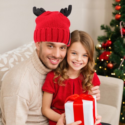 2 Pack Weihnachts-Häkelmütze Jungenhut Gestrickte Kleinkind - Bild 8 von 12