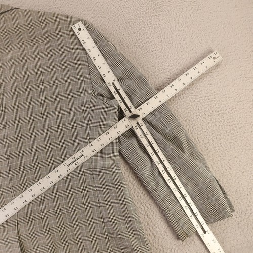 VTG Prince of Wales Check Jacket M Gray Glen Plaid 100% Wool Blazer Italy 42S - Picture 19 of 20