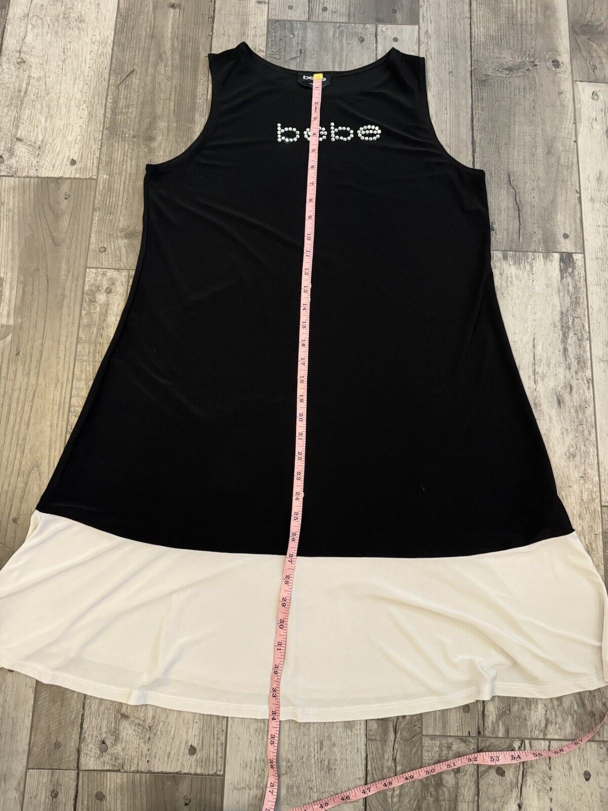 Y2K 90s Bebe Rhinestone Colorblock Shift Dress Bl… - image 4