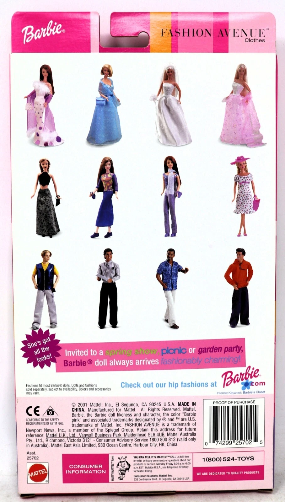 VETEMENTS Barbie Fashion Avenue Outfit Let's Do Lunch Mattel 25702 2001 Nuovo con scatola