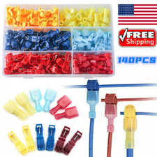 140PCS Insulated 22-10 AWG T-Taps Quick Splice Wire Terminal Connector Combo Kit