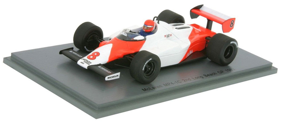 Spark McLaren Mp4/1c #8 Niki Lauda 2nd Long Beach GP 1983 1 Spark McLaren Mp4/1c #8 Niki Lauda 2nd Long Beach GP 1983 1