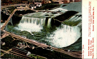 Bird's Eye View Queens Park Bazaar Niagara Falls Canada Postcard