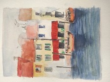 Dipinto  acquerello su carta Watercolour 24x30 raffigurante paesaggio