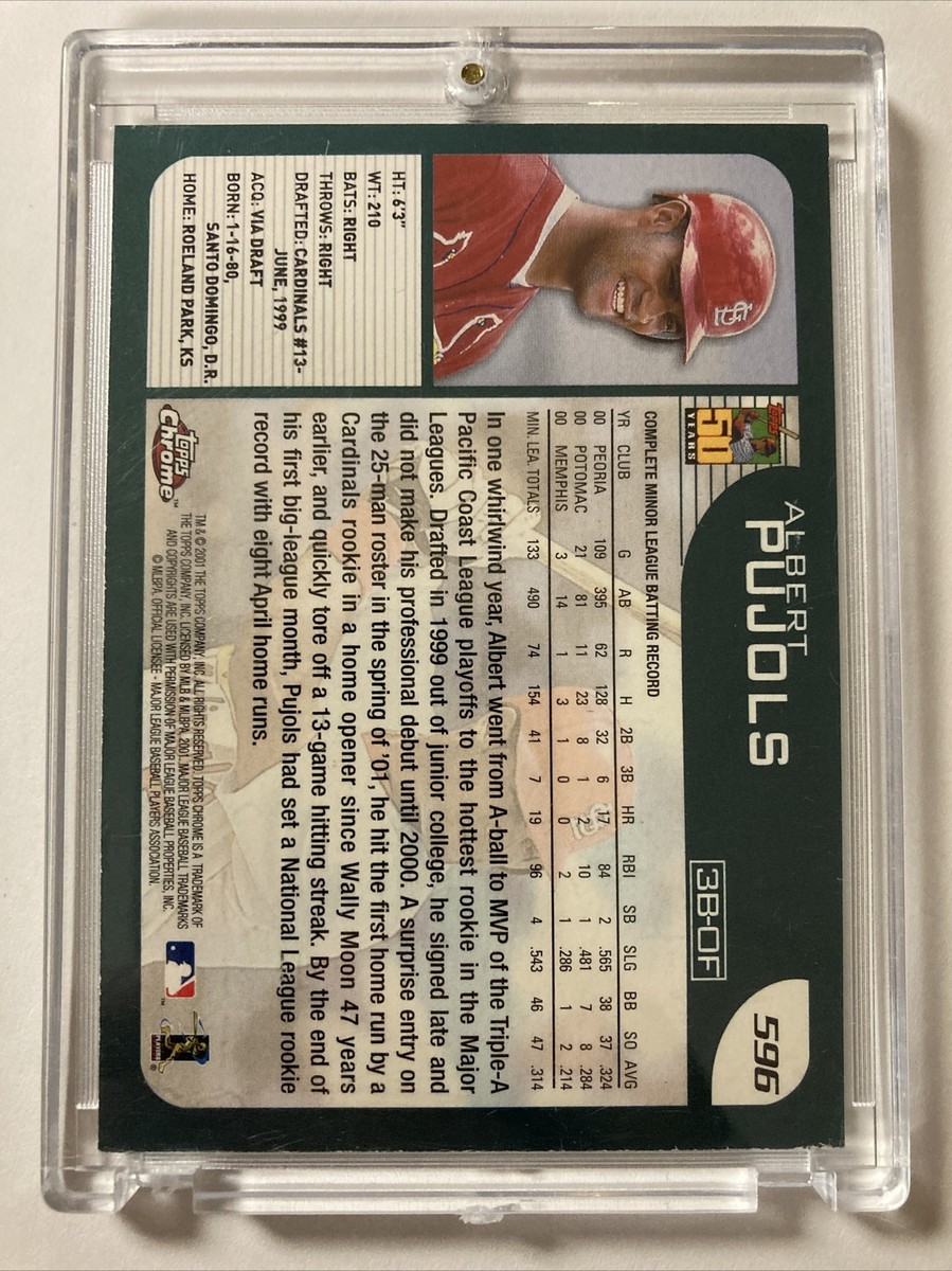 Albert Pujols 2001 Topps Chrome Late Edition Rookie Card Albert Pujols 2001 Topps Chrome Late Edition Rookie Card