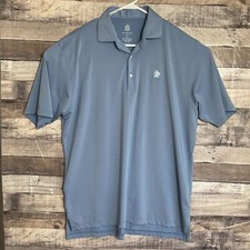 Turtleson Mens Tour Performance Polo Shirt Large Blue Golf Preppy Stretch