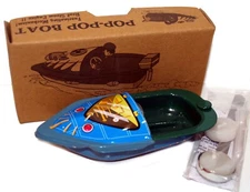 Atomic Space Toy Pop Pop Candle Steam Power Ship Collectable Tin Toy STEAM BOAT