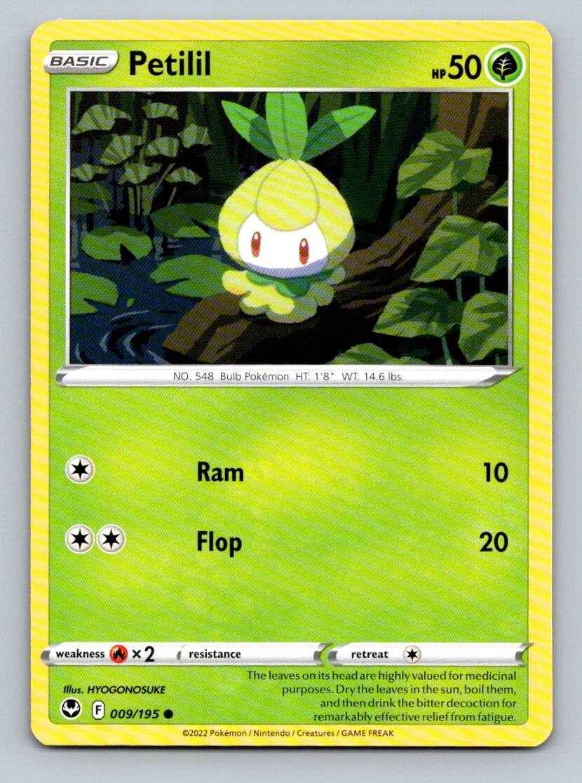 2022 Pokemon Card Silver Tempest Petilil 9/195