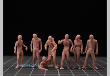 7pcs/Set 1/64 Zombies Scene Props Miniature Figures Model For Cars Vehicles Toys