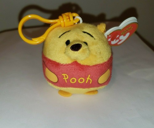 Ty Beanie Ballz WINNIE the Pooh Key Clip 2.5" NEW MWMTs Plush Stuffed Animal Toy - Picture 2 of 6
