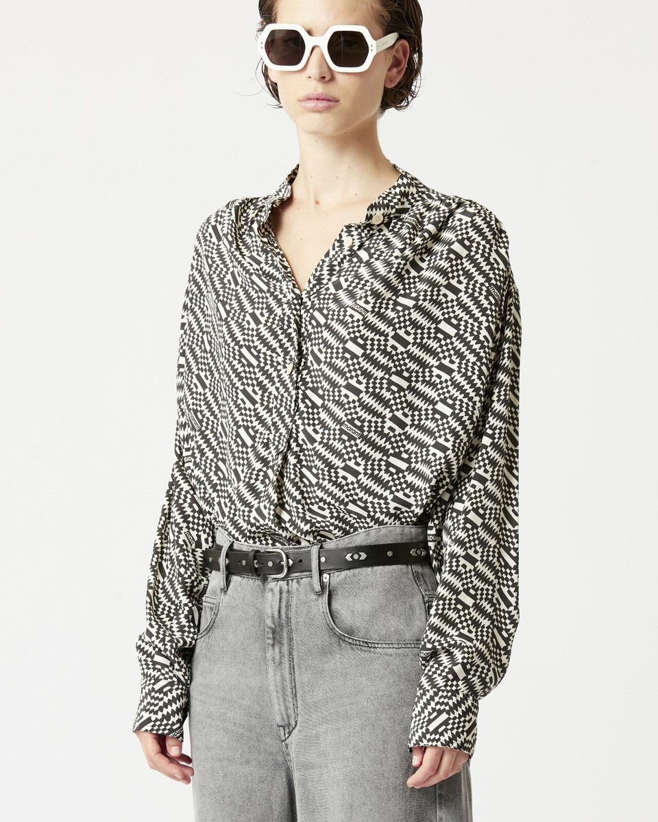 【関税&送料込】Isabel Marant Etoile White Viscose Blend Zer Isabel Marant Etoile Top LEONARD – White