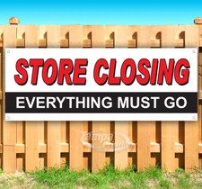 STORE CLOSING EVERYTHING MUST GO Advertising Vinyl Banner Flag Sign Many Sizes