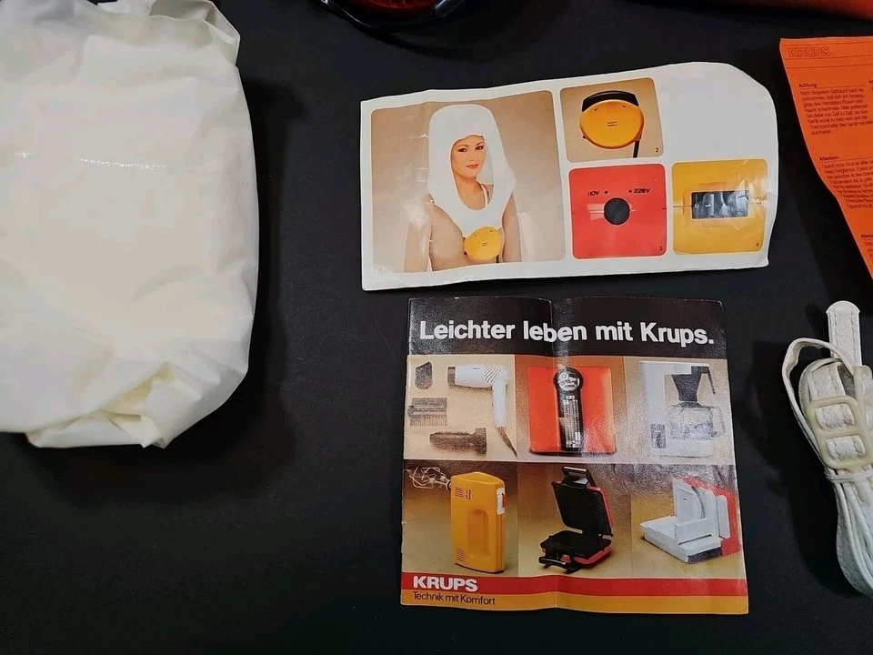 Secador de pelo con capucha Krups Solitair años 70 retro apenas usado con bolsa de transporte Foto 4 de 4