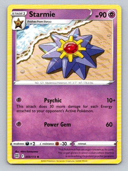 2022 Pokemon Card Brilliant Stars Starmie 55/172