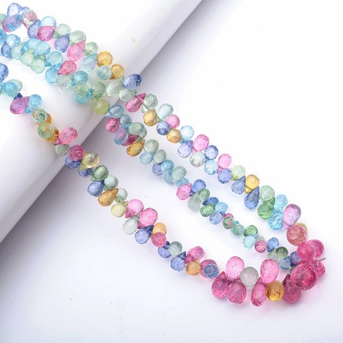 AAA Multi Topaz Beads 8 Inch Strand 6-9 MM Beads Faceted Teardrop Shape Beads - 第 4/8 張圖片