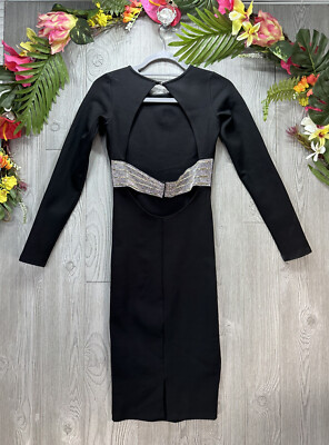 mini wrap dress long sleeve Emerald Teal Jacquard Mini Long Sleeve Wrap Dress M
