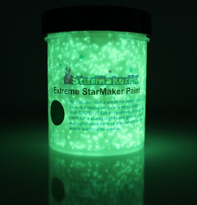 GREEN Extreme StarMaker Glow in the dark paint 4 oz pot , luminescent,