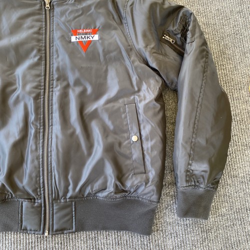 Clique Puffer Jacket Mens L Black Helsinki NMKY Logo Zip Up Mind Body Spirit - Picture 5 of 14