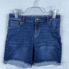 Cat  Jack Girls Super Stretch Super Elastizado Midi Denim Shorts Blue SZ XL 14 