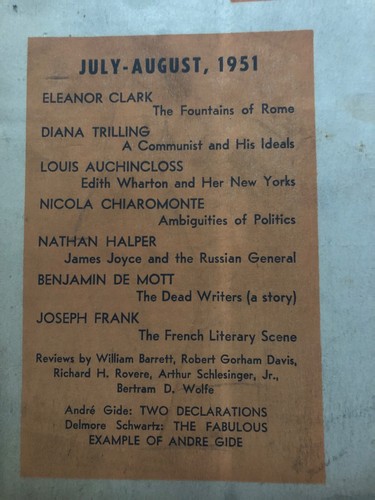 Vintage PARTISAN REVIEW Magazine July-August 1951 CLARK AUCHIN CLOSS CHIAROMONTE - Picture 2 of 6