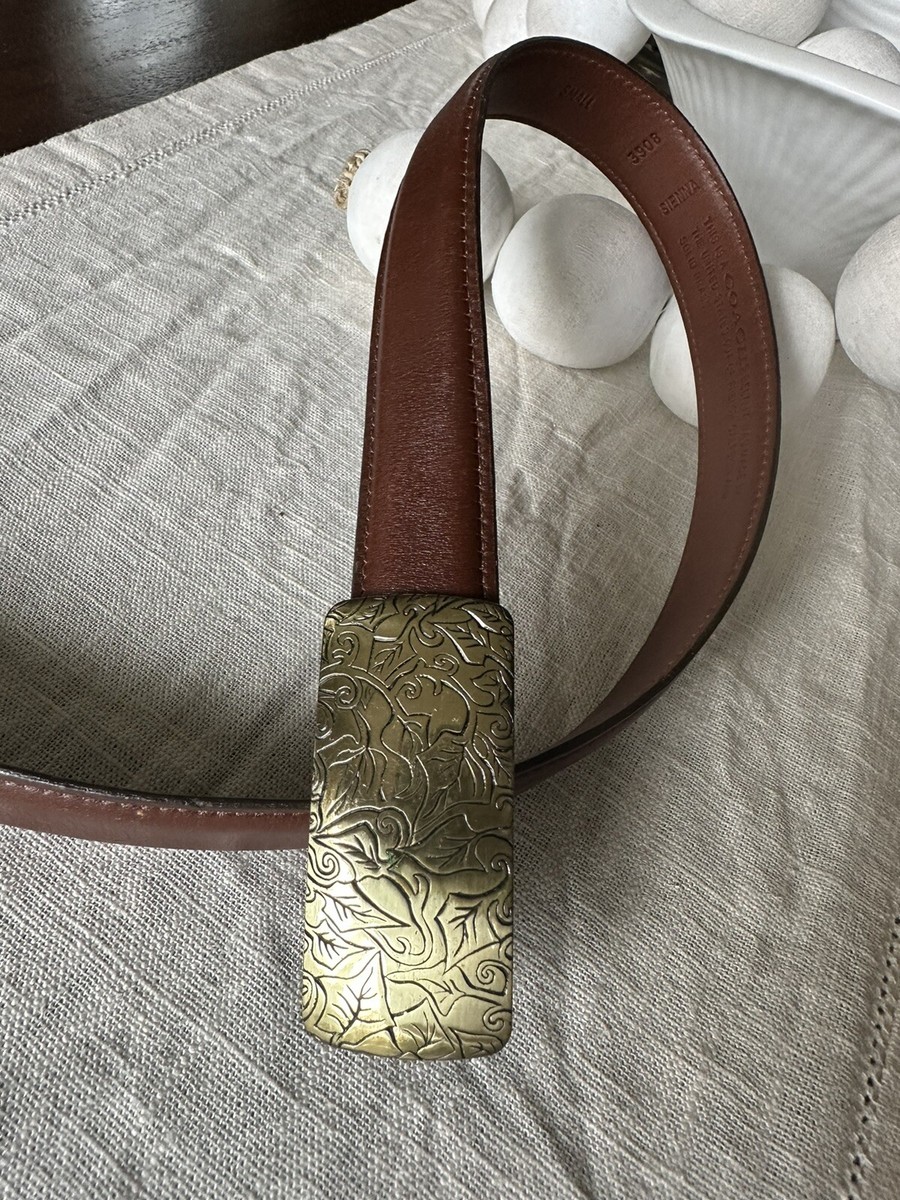 Vintage Coach 3908 “Sienna” Belt – French Calfskin & Solid Brass Buckle (Small) Genuine Vintage COACH Sienna 3908 Tan Leather Belt Size  main image 4