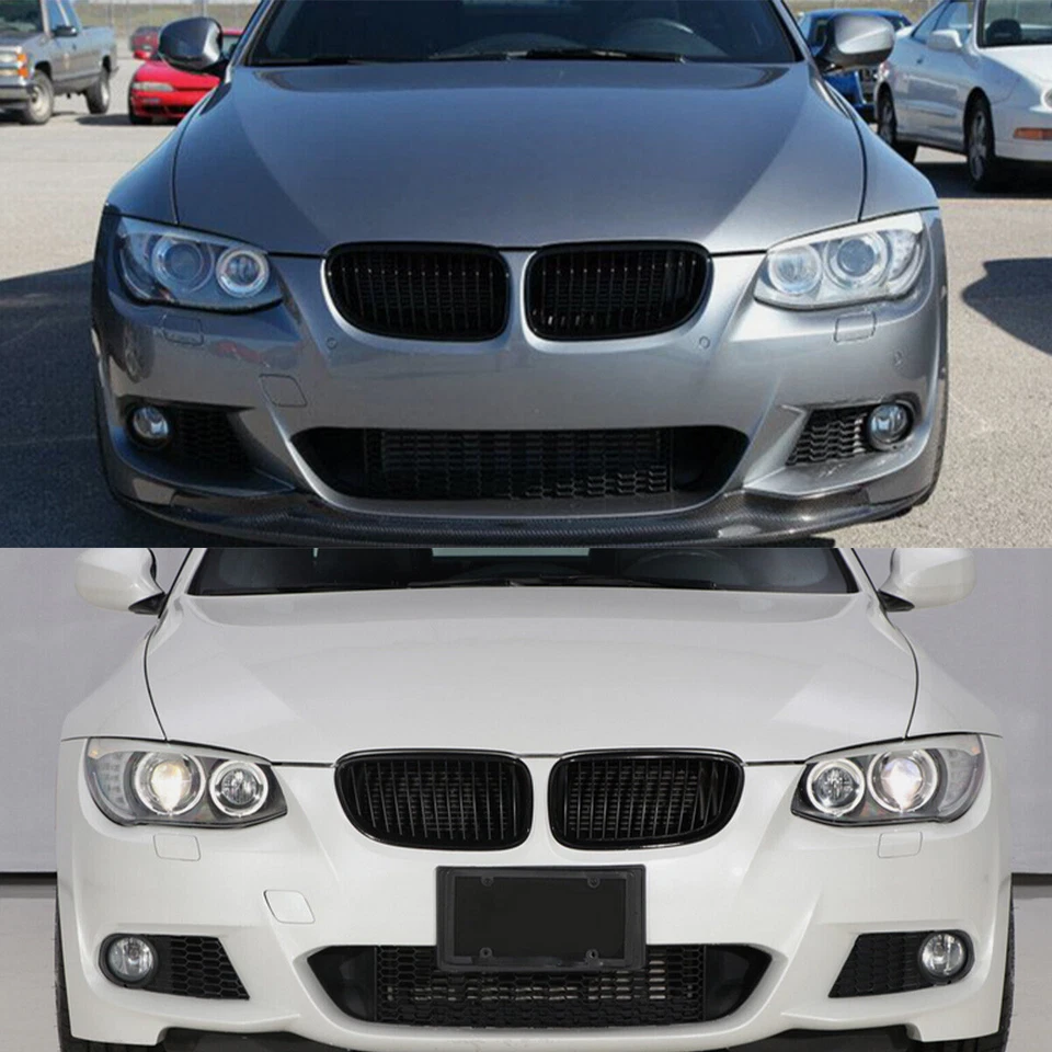 For BMW E92 E93 LCI 10-13 328i 335i Convertible Front Kidney Grilles Gloss Black Foto 4 de 4