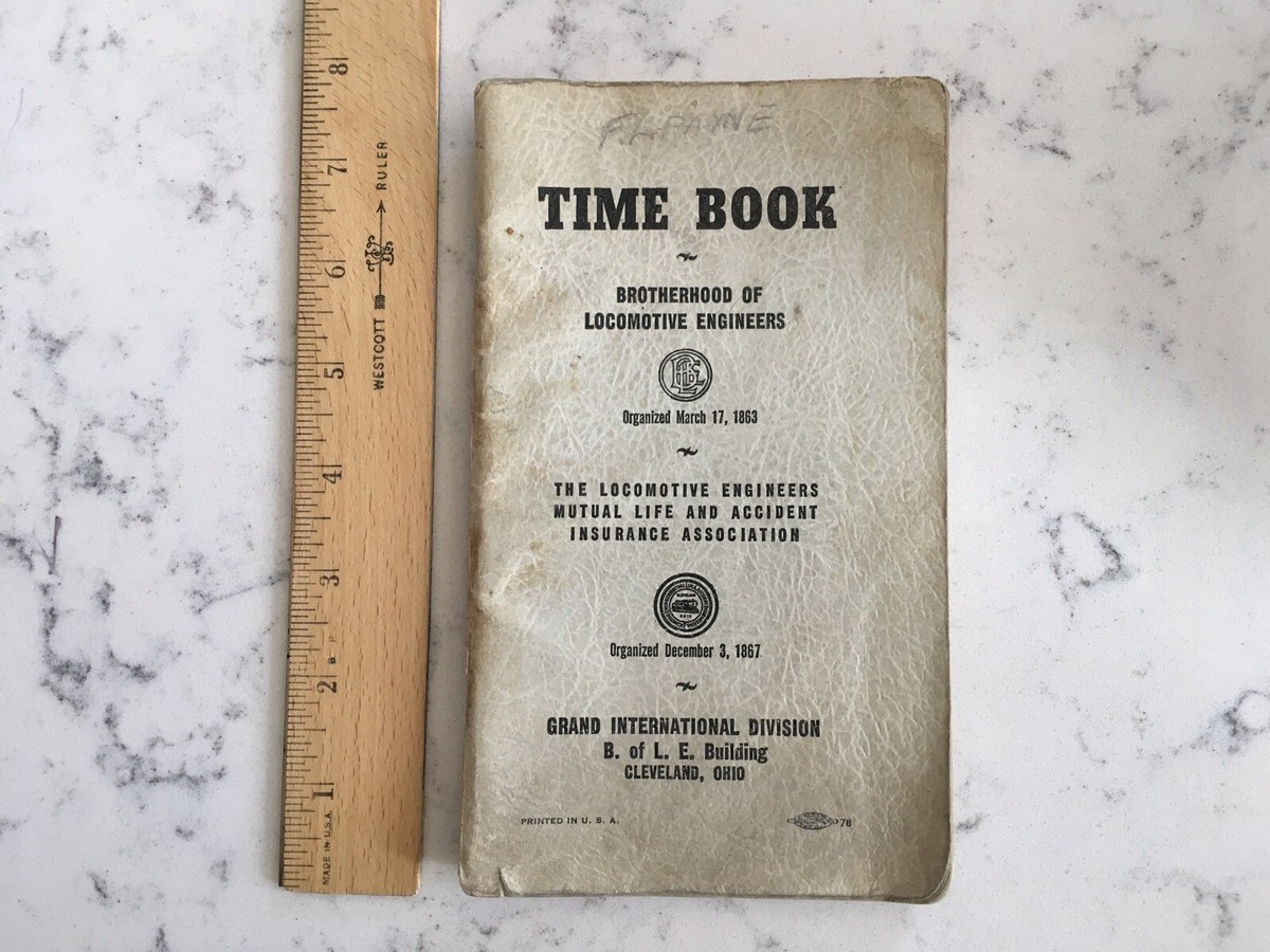 ヴィンテージ RR Employee ブックタイムブック VINTAGE RR EMPLOYEE BOOK TIME BOOK BROTHERHOOD OF LOCOMOTIVE