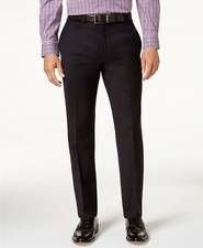  200 Calvin Klein 33w X 38l Men'S Red Slim Fit Flat Front Dress Pants Trousers