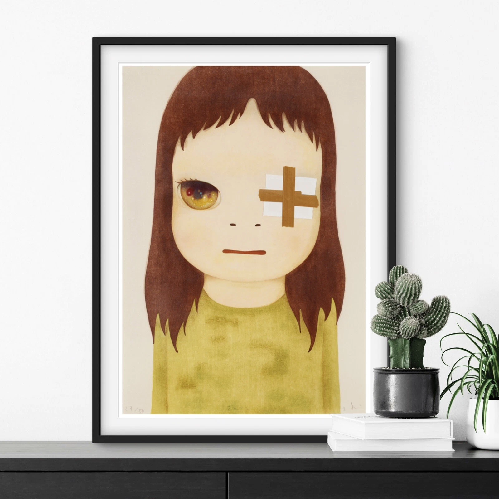 Yoshitomo Nara - Untitled (Eye Patch) - A4 Wall Art Print, Signed, Dated.