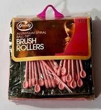 Vintage 1977 Goody Sealed Pkg 14 Small Spiral Ball Tip Brush Hair Rollers  Pins