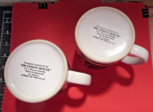 LOT of 3 WARREN KIMBLE SPIRIT OF THE FLAGS-76 "BRANDON HOUSE" MUGS(2)+FLAG PANEL - Picture 3 of 6