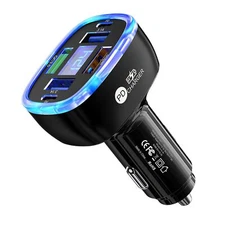 UnigilixMulti-Port Smart Car Charger with Digital Display Super/PD/3 USB Outp...