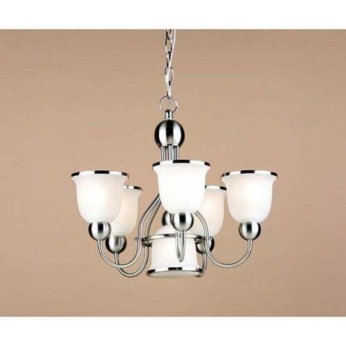 Transitional 6 Light Brushed Nickel Chandelier Grey