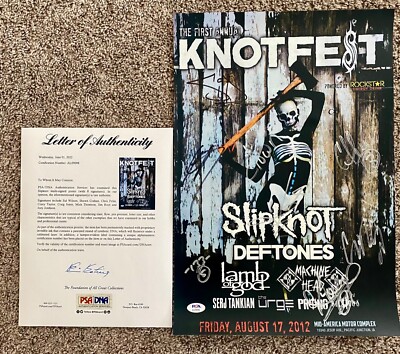 Slipknot Complete Band 2012 KnotFest Signed 11x17 Poster Corey