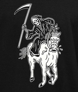 Details About Sketchy Tank Doomed Black Mens Large T Shirt Grim Reaper Apocalypse Horsemen Nwt