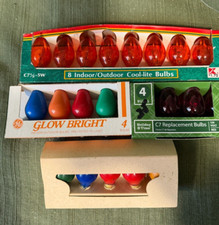 4 Packs of Mixed Lot Of Outdoor Christmas Large Light Bulbs C- 7  7  7 Watt