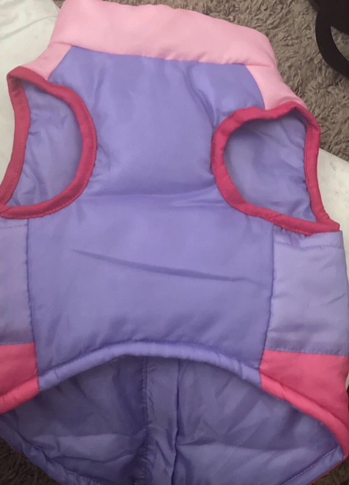 Jaqueta colete acolchoado inverno para cachorro - Rosa e roxo - Grande, mas parece mais pequena nova com etiquetas - Imagem 3 de 4