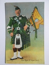 A Pipe Major 4th Royal Scots Regiment Vintage Military Postcard 010