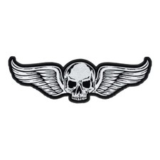 White Skull With Wings Patch, Skull Back Patches