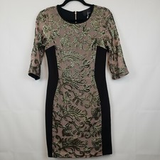 Greylin Women's Bodycon Sequin dress Stretch Size Medium Lined Paisley 