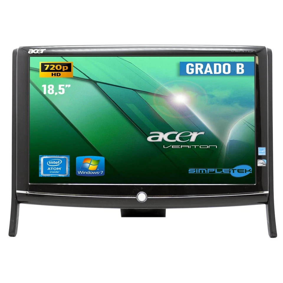 ACER Z280G 18.5" TODO EN UNO AIO WINDOWS 7 PRO 32BIT LECTOR CD DVD-RW 2GB 120GB - Imagen 2 de 4