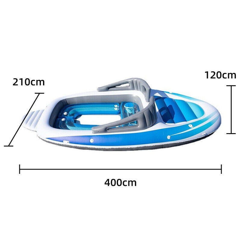 New Inflatable Floating Water Row Bed Island 6 Person Pirate Pool Rafts ...