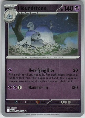 Houndstone 066/132 Uncommon Mega Evolution Pokemon Reverse Holo Near Mint