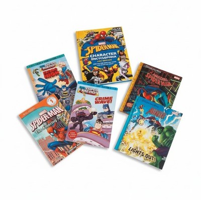6x various Marvel & DC children's story books Spiderman hulk #bedtime #read