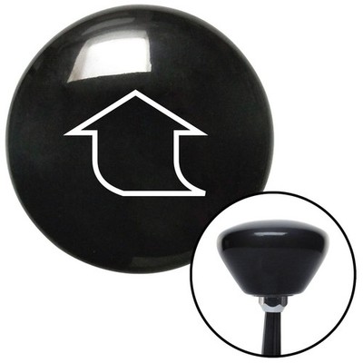 White Fat Empty Arrow Up Black Retro Shift Knob w/ M16x1.5 Insert Shifter Auto