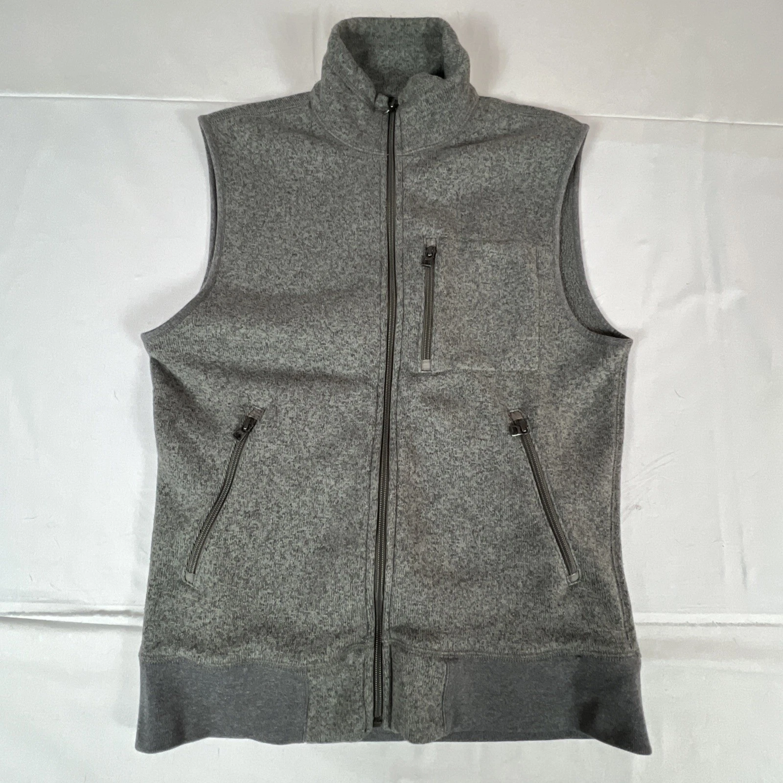 J Crew Sporting Life Grey Full Zip Fleece Vest A9833 Men's Size M